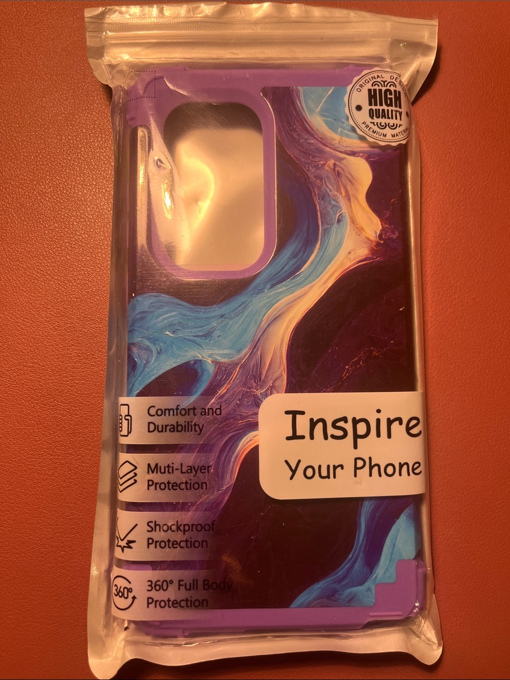 Galaxy S25 ultra Purple, Blue & Cream Marble Protective Phone Case